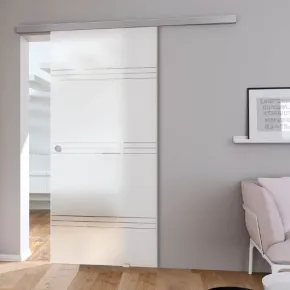 Cửa kính cường lực lùa ray U nhôm 1 cánh