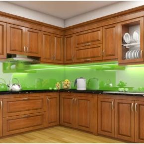 Tủ Bếp Gỗ Gõ Đỏ Hình Chữ L Đẳng Cấp Sang Trọng