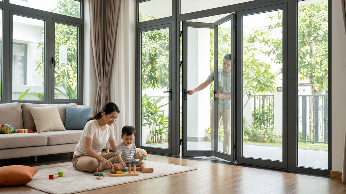 Những lưu ý quan trọng khi lắp đặt cửa kính cho gia đình có trẻ
